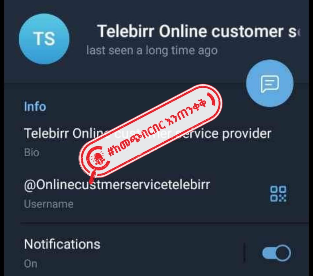 Telebirr Online scam alert