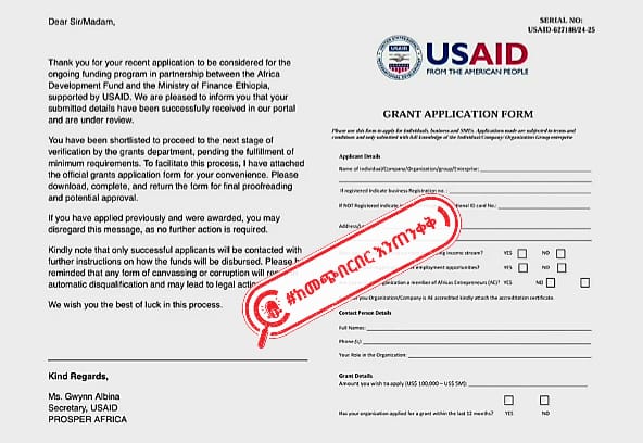 fake USAID letter