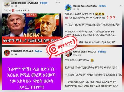 የአሜሪካው ፕሬዝዳንት ዶናልድ ትራምፕ ህይወታቸው አልፏል በሚል የተሰራጨው መረጃ የተሳሳተ ነው