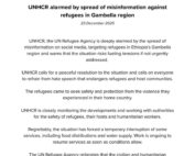 በጋምቤላ ክልል የሚገኙ ስደተኞች ላይ ያነጣጠሩ ሀሰተኛ መረጃዎች ጉዳይ እንዳሳሳበዉ የተባበሩት መንግስታት ድርጅት የስደተኞች ከፍተኛ ኮሚሽን (UNHCR) አስታወቀ